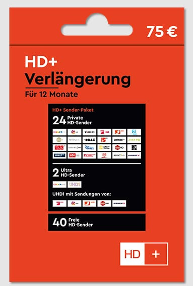 HD+ Verlängerung für 12 Monate für alle HD+ Karten HD01/02/03/04 geeignet