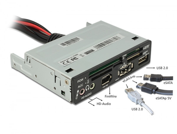 Delock USB 2.0 Card Reader 3.5" All in 1 (91669)