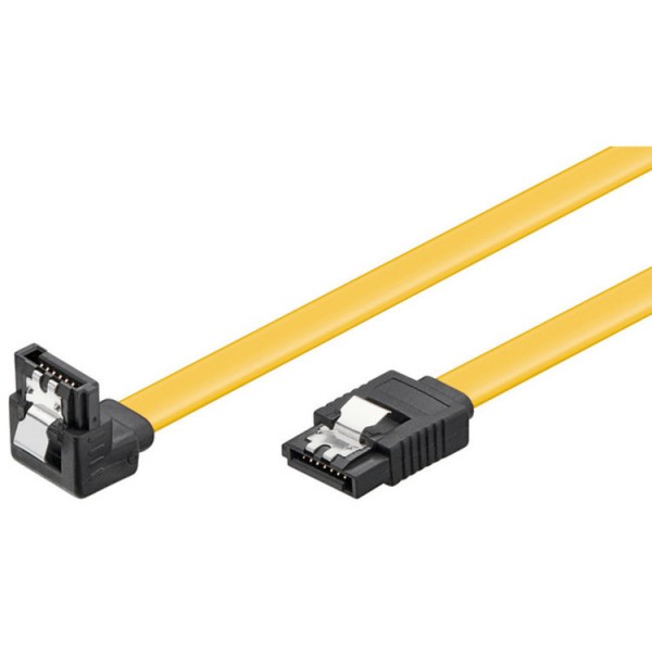 SATA III Kabel mit Clip 90°, 0,7 m