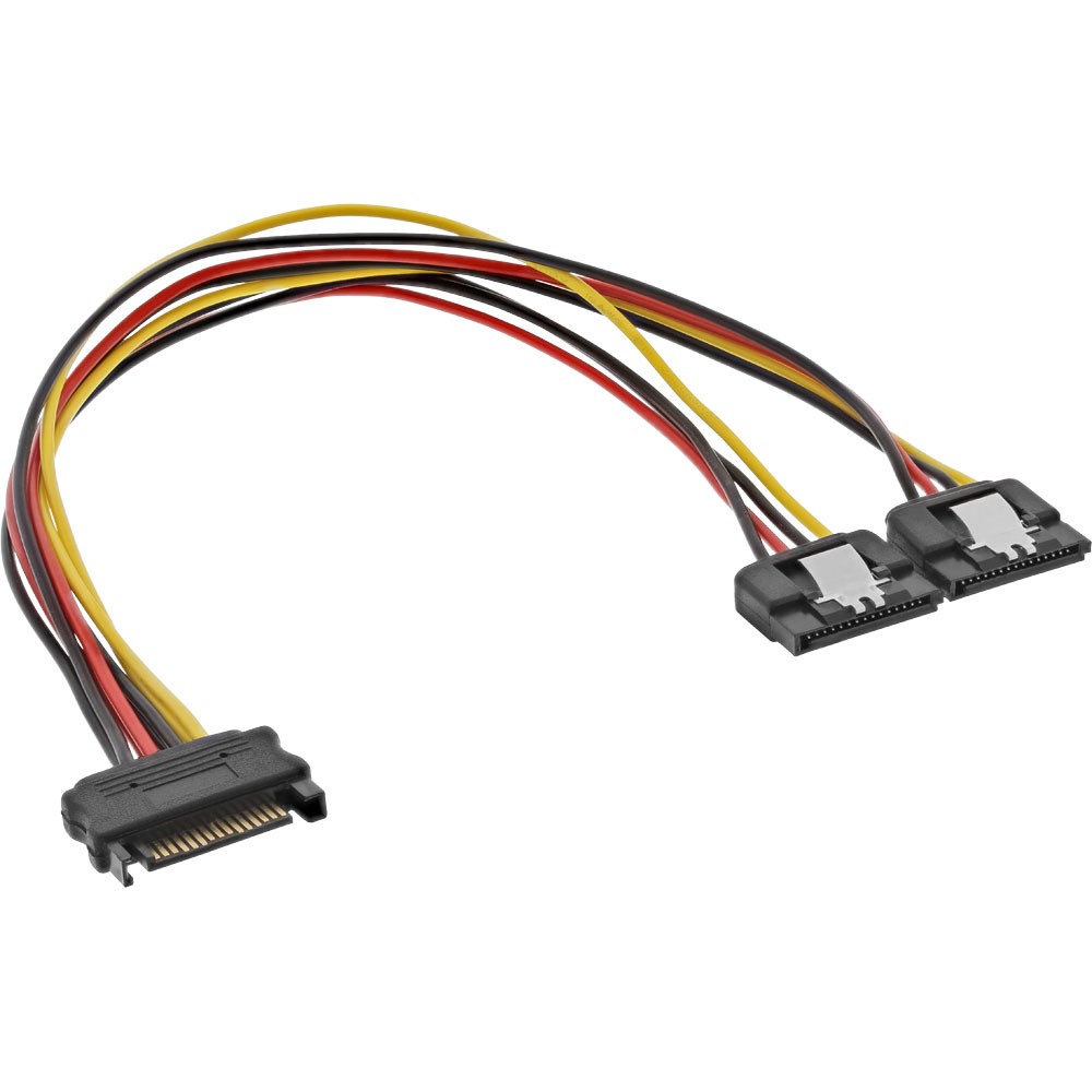 SATA Y-Stromadapterkabel - SATA Strom-Buchse auf 2 x SATA Strom-Stecker ...